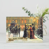 Invitation Célébrez la saison. Fête de l'Art vintage (Debout devant)