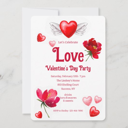 Invitation Célébrez l'amour (Devant)