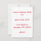 Invitation Célébrez les confettis (Dos)