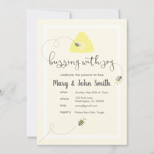 Invitation Célébrez les Parents-à-Bee (Devant)