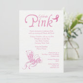 Invitation Célébrez l'invitation au cancer du sein rose (Debout devant)