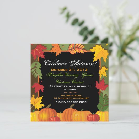 Invitation Célébrez l'invitation d'automne (Debout devant)