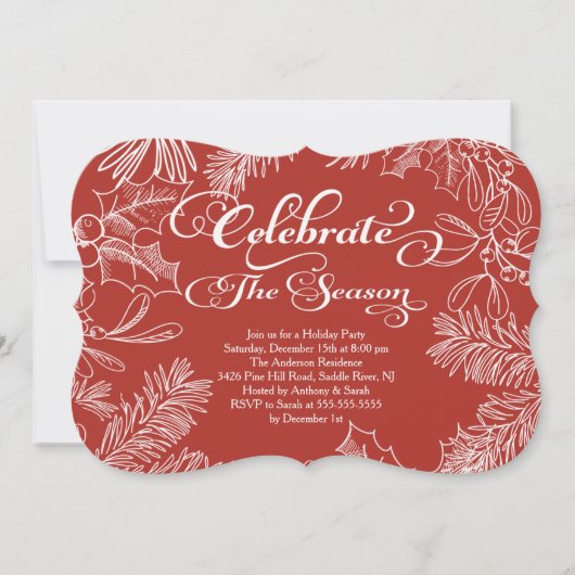 Invitation Célébrez l'invitation de fête de vacances de (Devant)