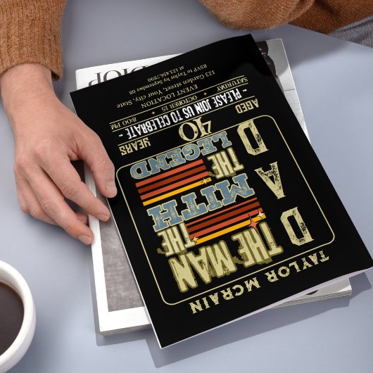 Invitation Célébrez N'Importe Quel Âge : L'Homme, Le Mythe, L