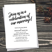 Invitation Célébrez Notre Réception Mariage Script Mariage