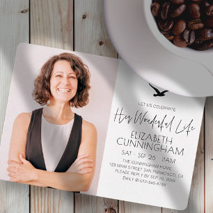 Invitation Célébrez Sa Merveilleuse Vie Mémorial Photo Modern