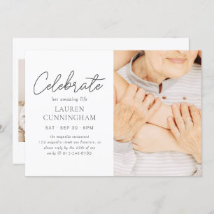 Invitation Célébrez sa vie Extraordinaire Simple Photo modern