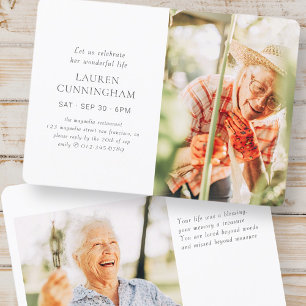 Invitation Célébrez sa vie Moderne Simple Minimaliste Photo