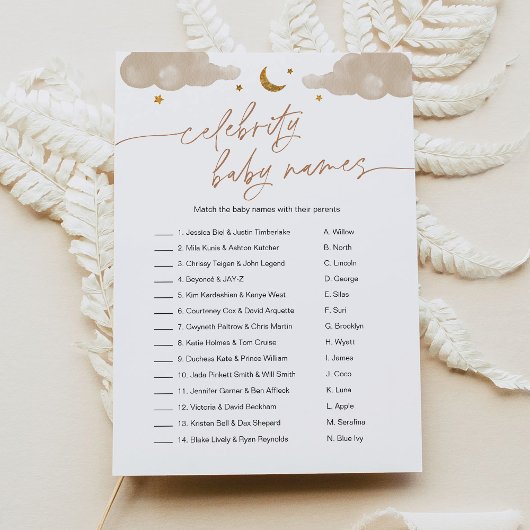 Invitation Celebrity Baby Name Twinkle Star Baby shower Jeu