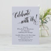 Invitation Célébrons avec élégance ! Simple Bleu Poussiéreux (Debout devant)