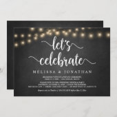 Invitation Célébrons, Bois Rustique, Mariage Intime I (Devant / Derrière)