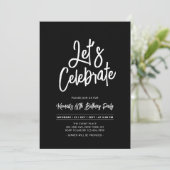 Invitation Célébrons | Chic Script Soixantième Anniversaire (Debout devant)