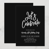 Invitation Célébrons | Chic Script Soixantième Anniversaire (Devant / Derrière)