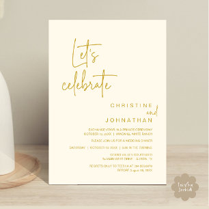 Invitation Célébrons, dîner de fête de mariage en fuite
