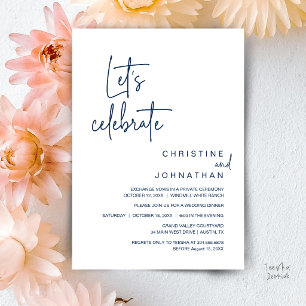 Invitation Célébrons, dîner de fête de mariage en fuite