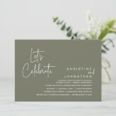 Invitation Célébrons, dîner de mariage intime (Debout devant)