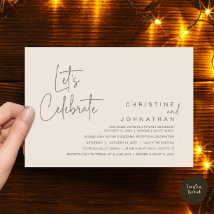 Invitation Célébrons, Dîner de Mariage Intime