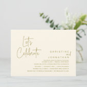 Invitation Célébrons, dîner de mariage intime (Debout devant)