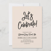 Invitation Célébrons | Événement & Fête avec Script Black Bru (Devant)