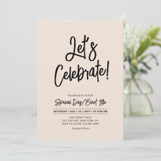 Invitation Célébrons | Événement & Fête Script Black Brus (Debout devant)