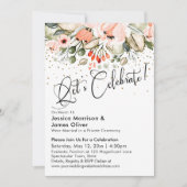 Invitation Célébrons ! Faux Confettis Dorés à Motifs Floraux  (Devant)