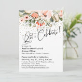 Invitation Célébrons ! Faux Confettis Dorés à Motifs Floraux  (Debout devant)