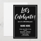 INVITATION CÉLÉBRONS FÊTE D'ANNIVERSAIRE SUR MESURE (Devant / Derrière)