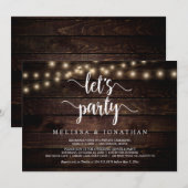 Invitation Célébrons, Fête de Mariage Élégant et Rustique (Devant / Derrière)