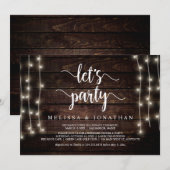 Invitation Célébrons, Fête de Mariage Rustique et Fugue  (Devant / Derrière)