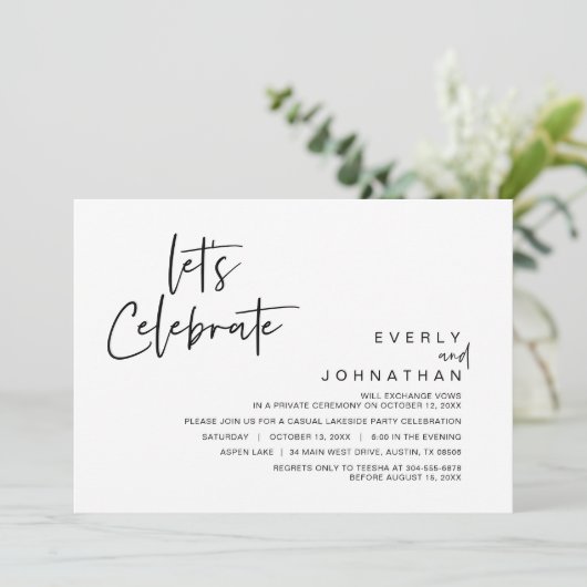 Invitation Célébrons, Fuite de Mariage (Debout devant)