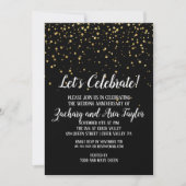 Invitation Célébrons la Confetti d'or à l'occasion de l'anniv (Devant)