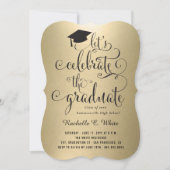 Invitation Célébrons la fête de l'or métal (Devant)