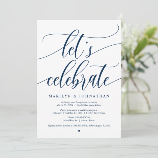 Invitation Célébrons la Fête de Mariage en Intime (Debout devant)