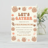 Invitation Célébrons la fête des citrouilles entre amis (Debout devant)