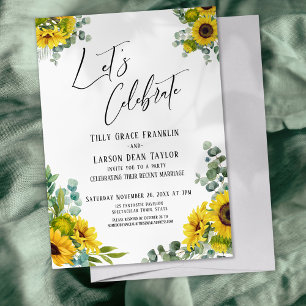 Invitation Célébrons la réception Eucalyptus Tournesol