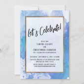 Invitation Célébrons l'Abstrait de Bordure Dorée Éclaboussure (Devant)