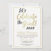 Invitation Célébrons l'Âme ! | Gold White Graduation (Devant)