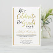 Invitation Célébrons l'Âme ! | Gold White Graduation (Debout devant)
