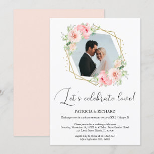 Invitation Célébrons l'amour Mariage Intime Réception