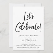 Invitation Célébrons l'anniversaire du script noir moderne (Devant)