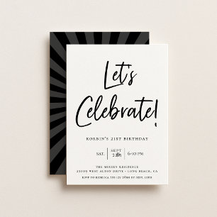 Invitation Célébrons l'anniversaire du script noir moderne