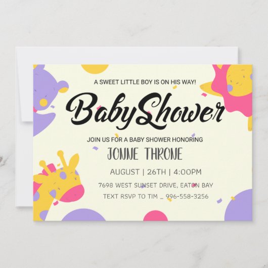 Invitation Célébrons l'arrivée de votre petit miracle ! (Devant)