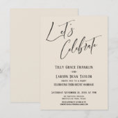 Invitation Célébrons l'Élégance Moderne Crème pour une Fête d (Devant / Derrière)