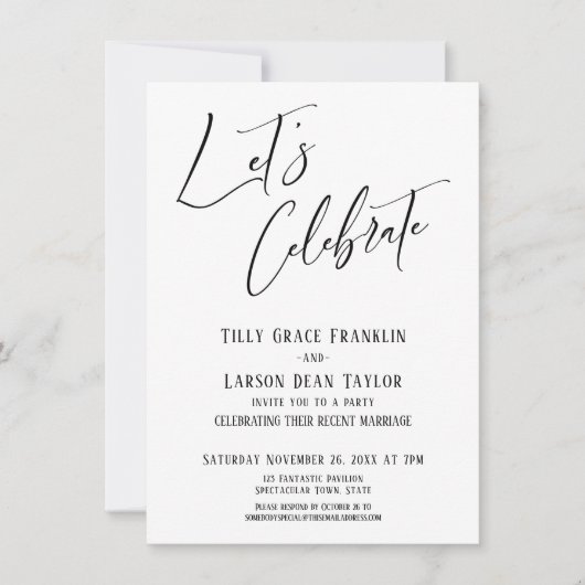 Invitation Célébrons l'élégance moderne de la fête de mariage (Devant)