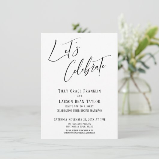 Invitation Célébrons l'élégance moderne d'une fête de mariage (Debout devant)