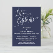 Invitation Célébrons l'élégant bleu marine Réception uniqueme (Debout devant)