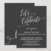 Invitation Célébrons l'élégant gris foncé réservé à la récept (Devant / Derrière)