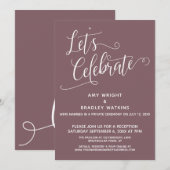 Invitation Célébrons l'élégant Mauve Réception uniquement (Devant / Derrière)