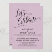 Invitation Célébrons l'élégant rose mauve clair réception uni (Devant / Derrière)