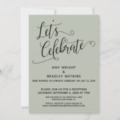 Invitation Célébrons l'élégant thème vert sauge pour une réce (Devant)